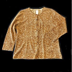 Garnet Hill Animal Print Sweater/Merino